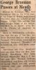Brannan, George S. obituary Brannan, George S. obituary