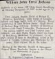 William John Errol JACKSON funeral card