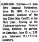 Norman JAMIESON death Norman JAMIESON death