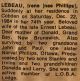 Labeau, Irene nee Phillips death Labeau, Irene nee Phillips death