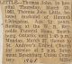 Thomas John LITTLE death