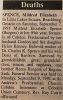 Spence, Mildred nee Burgess obituary 