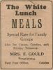 Gould, Mrs. Edith lunch advertisement Gould, Mrs. Edith lunch advertisement