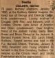 Calder, Garnet obituary Calder, Garnet obituary