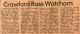 Watchorn, Crawford Ross obituary
