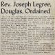 Legree, Father Joseph ordained