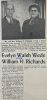Richards, William Henry & Doris Evelyn Walsh wed