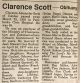 Scott, Clarence obituary Scott, Clarence obituary