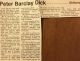 Dick, Peter Barclay obituary Dick, Peter Barclay obituary