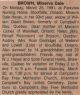 Brown, Minerva nee Hayes death Brown, Minerva nee Hayes death