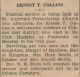 Collins, Ernest T. death Collins, Ernest T. death
