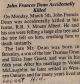 Dean, John Francis death notice Dean, John Francis death notice