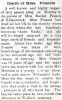 3233-Francis, Miss Rachel obituary 3233-Francis, Miss Rachel obituary