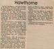 Hawthorne, Herbert obituary Hawthorne, Herbert obituary