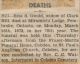 Hill, Etta S. nee Gould death Hill, Etta S. nee Gould death