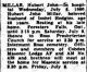Death Notice - Hubert John Millar Death Notice - Hubert John Millar