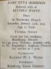 White, Mary Etta MORRISON funeral card