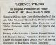Wilcox, Florence Bell CURRY funeral card