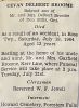Cevan Delbert BROOME funeral card Cevan Delbert BROOME funeral card