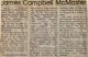 James Campbell MCMASTER obituary