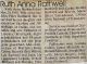 Rathwell, Ruth Anna BAKER obituary Rathwell, Ruth Anna BAKER obituary