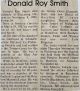 Donald Roy SMITH obituary Donald Roy SMITH obituary