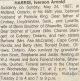 Iverson Arnold HARRIS obituary Iverson Arnold HARRIS obituary