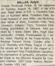 Ralph Ernest MILLAR obituary Ralph Ernest MILLAR obituary