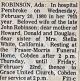 Robinson, Ada May WHITMORE death Robinson, Ada May WHITMORE death