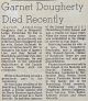 Garnet Armstrong DOUGHERTY obituary Garnet Armstrong DOUGHERTY obituary