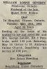 William Lorne SEVERIN funeral card