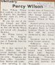 William Percy WILSON obituary