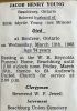 Jacob Henry YOUNG funeral card