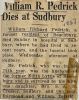William Richard PEDRICK obituary