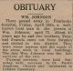 Johnson, William death Johnson, William death