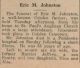 Johnston, Eric M funeral Johnston, Eric M funeral