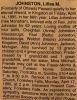 Johnston, Lillas M. death Johnston, Lillas M. death