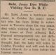 Jones, Robert death notice Jones, Robert death notice