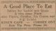 The 'King's Cafe Advertisement (later sold & renamed The Elk Cafe) The 'King's Cafe Advertisement (later sold & renamed The Elk Cafe)