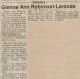 Laronde, Glenna Ann nee Robinson Laronde, Glenna Ann nee Robinson