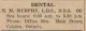 Murphy, Dr. E, Dentist advertisement