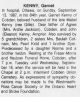 Garnet Charles KENNY obituary Garnet Charles KENNY obituary