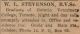 Dr. W. L. Stevenson veterinarian advertisement Dr. W. L. Stevenson veterinarian advertisement