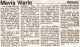 Werle, Mavis nee Spence obituary Werle, Mavis nee Spence obituary