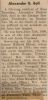Bell, Alexander B. obituary Bell, Alexander B. obituary