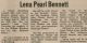 Bennett, Lena Pearl nee Watchorn obituary Bennett, Lena Pearl nee Watchorn obituary