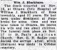 Blackburn, William John obituary Blackburn, William John obituary