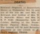 Bowland, Reginald death