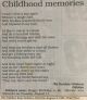 Childhood memories - a poem by Gordon Gilmour Childhood memories - a poem by Gordon Gilmour