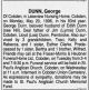 Dunn, George obituary Dunn, George obituary